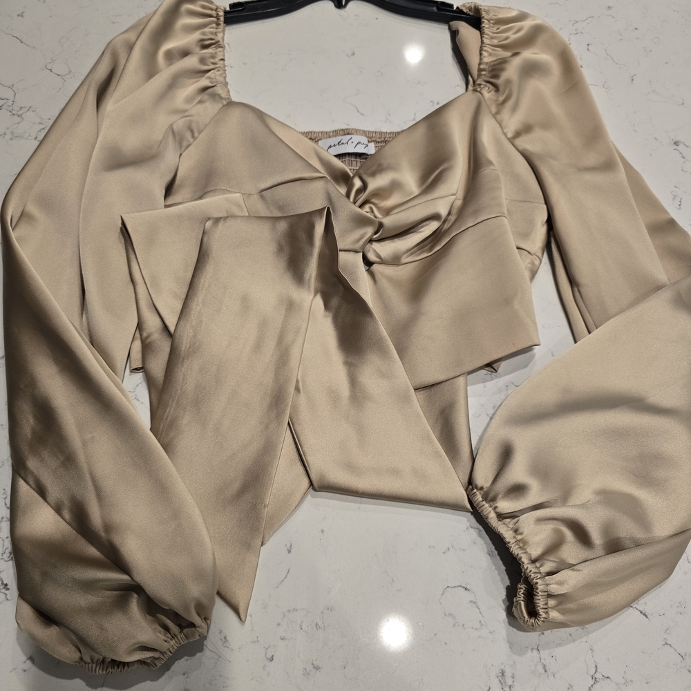 Petal & Pup Satin Champagne Blouse